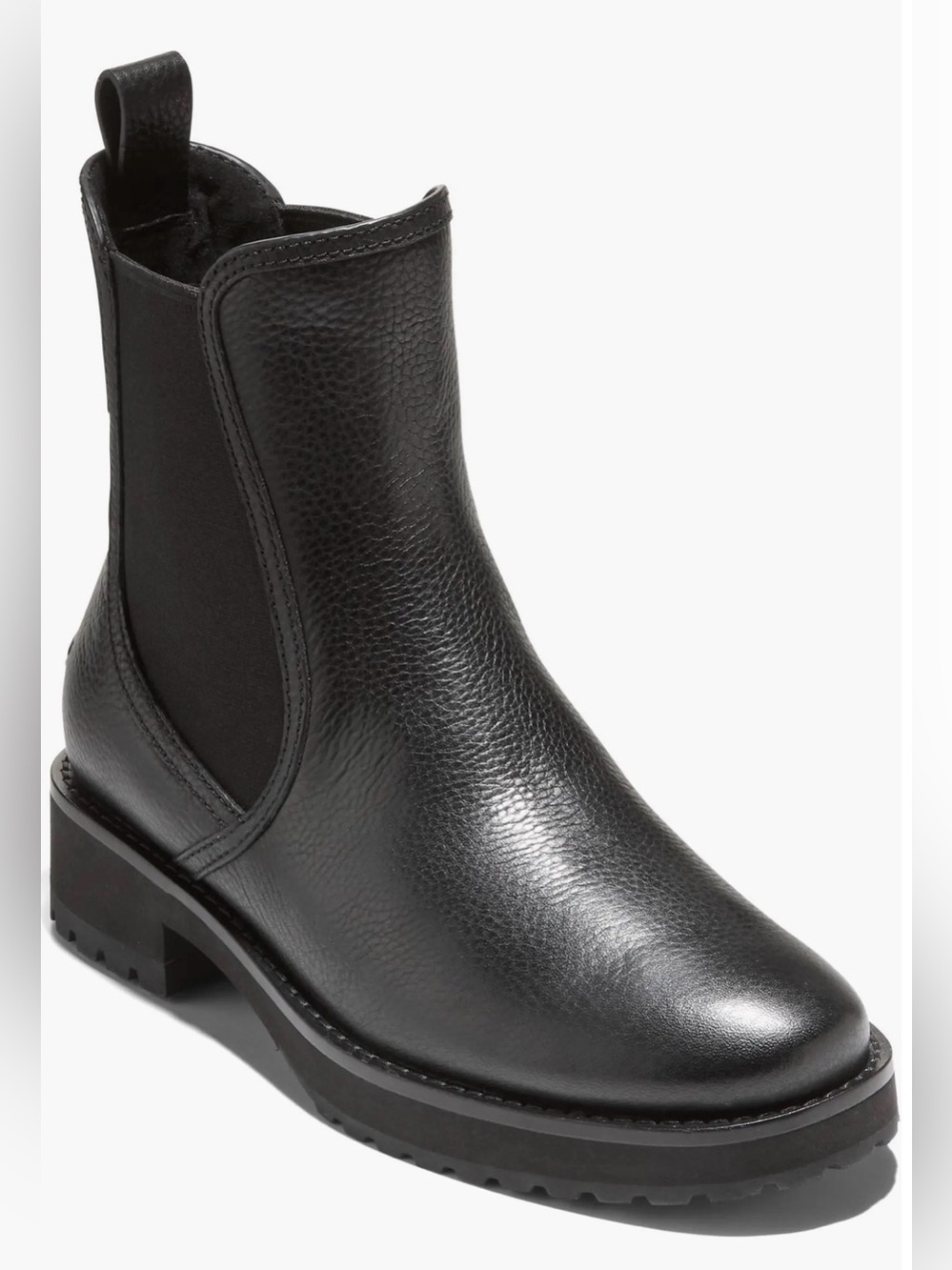 Cole Haan Lyndon Black Leather Chelsea Boot - Women Waterproof Size 9.5